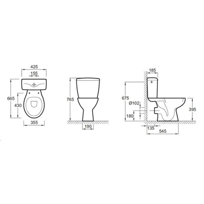 JACOB DELAFON  - Pack WC EOLIA réservoir avec mécanisme 3/6 litres sortie horizontale - blanc - Pose incluse