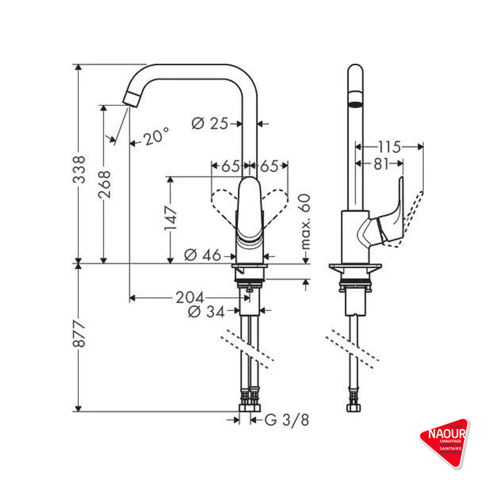 GROHE - Mitigeur d'évier Hans Focus- Pose incluse