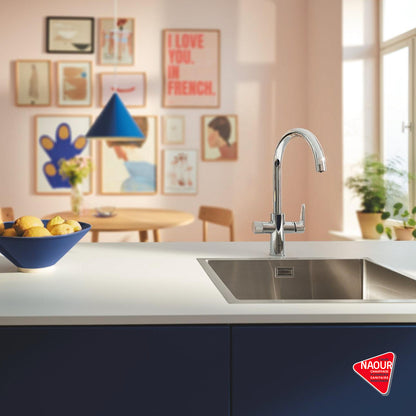 GROHE - Mitigeur de cuisine  avec eau potable chromé Blue pure startcurve - Pose incluse